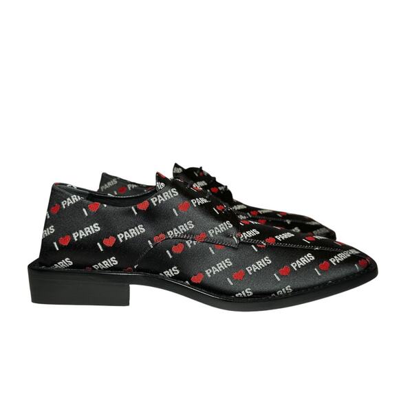 Balenciaga NIB Men's Black Paris Logo Derby Loafers Lace Up Dress Shoes 41 NEW - Picture 1 of 11